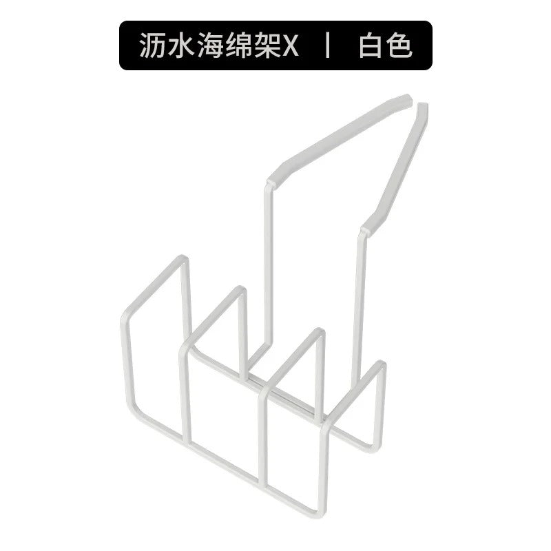 Kitchen Faucet, Sink, Storage Rack, Scouring Pad, Rag Rack, Multi-functional Sponge, Draining Rack